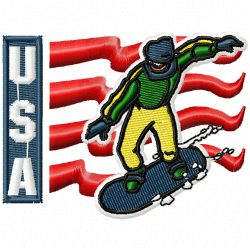 Ski Embroidery Design 10